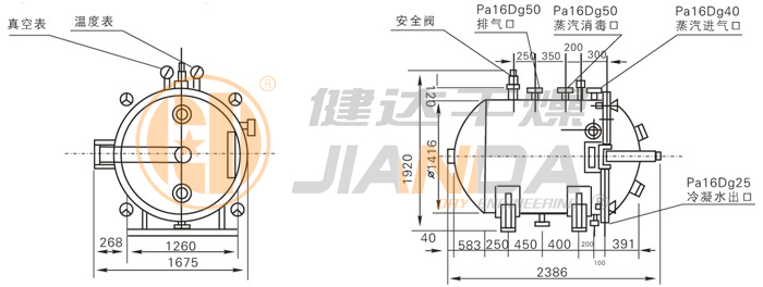 圆形静态真空干燥机结构示意图